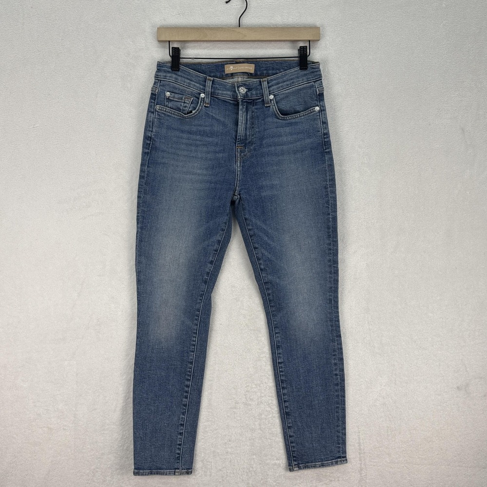 7 For All Mankind Jeans Womens 28 Blue The‎ Ankle Skinny Luxe Medium Wash Denim